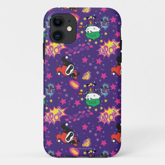 Chibi Joker en Harley Pattern Case-Mate iPhone Case (Achterkant)