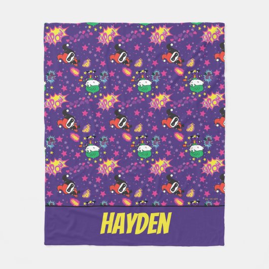 Chibi Joker en Harley Pattern Fleece Deken (Voorkant)