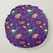 Chibi Joker en Harley Pattern Rond Kussen (Voorkant)