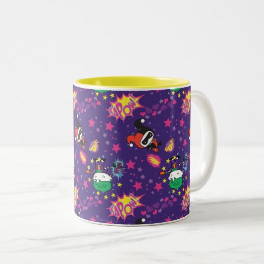 Chibi Joker en Harley Pattern Tweekleurige Koffiemok (Voorkant rechts)