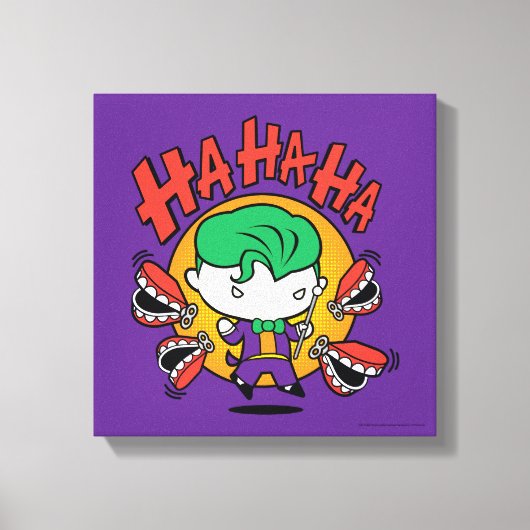 Chibi Joker met Speelgoed Teeth Canvas Afdruk (Voorkant)
