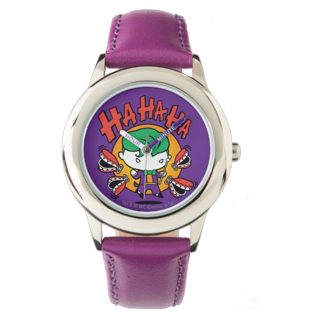 Chibi Joker met Speelgoed Teeth Horloge (Voorkant)