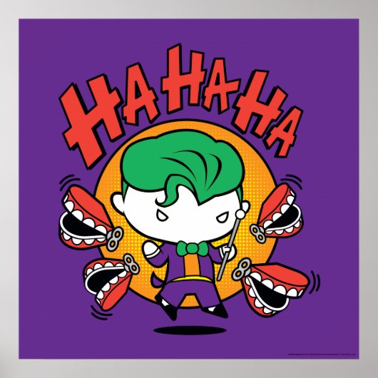 Chibi Joker met Speelgoed Teeth Poster (Voorkant)
