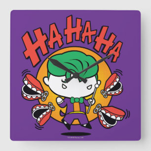 Chibi Joker met Speelgoed Teeth Vierkante Klok