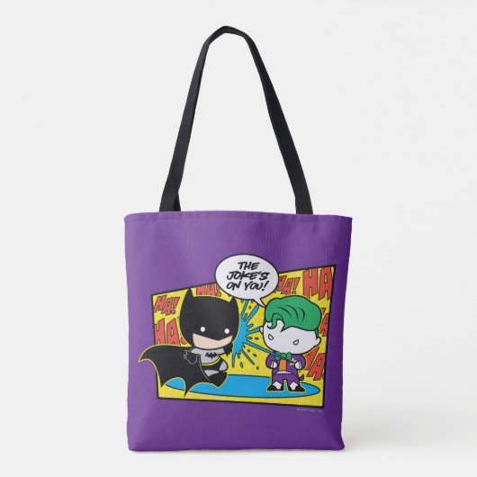 Chibi Joker Pranking Chibi Batman Tote Bag (Achterkant)
