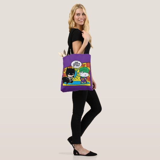 Chibi Joker Pranking Chibi Batman Tote Bag (Op model)
