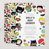 Chibi Justice League Baby shower Kaart (Voorkant / Achterkant)