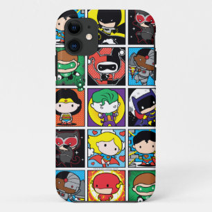 Chibi Justice League Character Pattern iPhone 11 Hoesje