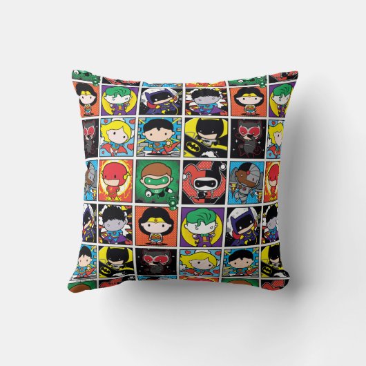 Chibi Justice League Character Pattern Kussen (Achterkant)