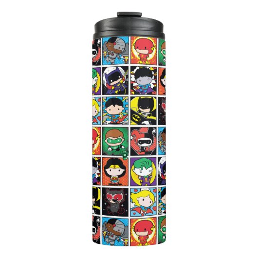 Chibi Justice League Character Pattern Thermosbeker (Voorkant)