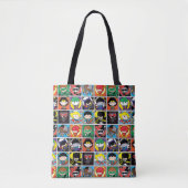 Chibi Justice League Character Pattern Tote Bag (Voorkant)