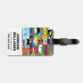 Chibi Justice League Comic Book Pattern Bagagelabel (Achterkant horizontaal)