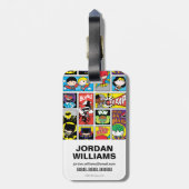 Chibi Justice League Compilation Pattern Bagagelabel (Achterkant verticaal)