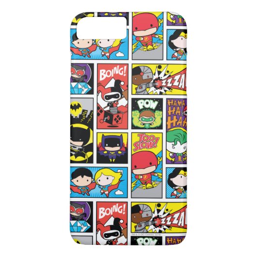 Chibi Justice League Compilation Pattern Case-Mate iPhone Case (Achterkant)