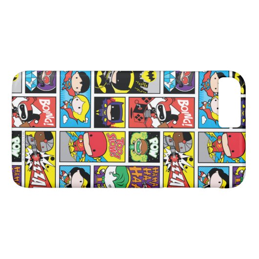 Chibi Justice League Compilation Pattern Case-Mate iPhone Case (Achterkant (Horizontaal))