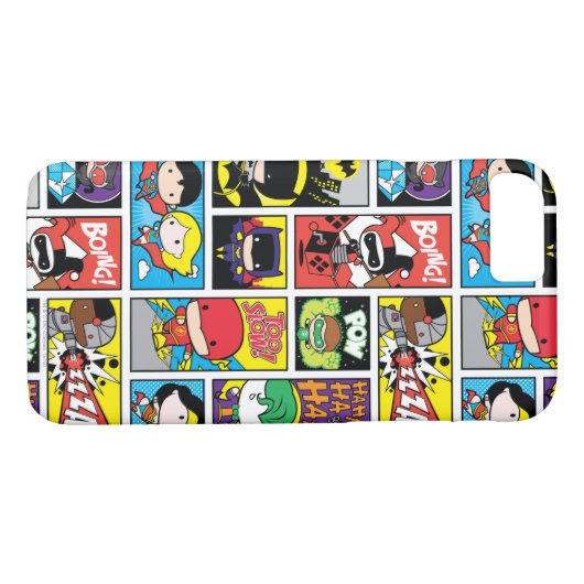 Chibi Justice League Compilation Pattern Case-Mate iPhone Case (Achterkant (Horizontaal))