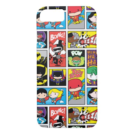 Chibi Justice League Compilation Pattern Case-Mate iPhone Case (Achterkant)
