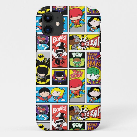 Chibi Justice League Compilation Pattern Case-Mate iPhone Case (Achterkant)