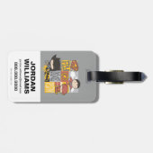 Chibi Justice League | Fly, Kick, Run Bagagelabel (Achterkant horizontaal)