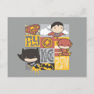 Chibi Justice League   Fly, Kick, Run Briefkaart