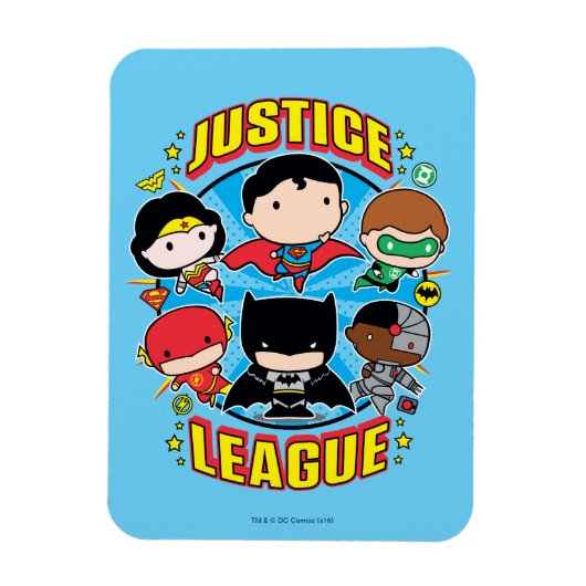 Chibi Justice League Group Magneet (Verticaal)