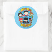 Chibi Justice League Group Ronde Sticker (Tas)
