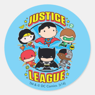Chibi Justice League Group Ronde Sticker