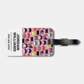 Chibi Justice League Head Pattern Bagagelabel (Achterkant horizontaal)