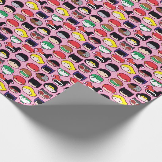 Chibi Justice League Head Pattern Cadeaupapier (Hoek)