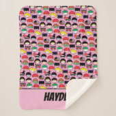 Chibi Justice League Head Pattern Sherpa Deken (Voorkant)