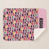 Chibi Justice League Head Pattern Sherpa Deken (Voorkant (horizontaal))