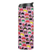 Chibi Justice League Head Pattern Thermosbeker (Gedraaid links)