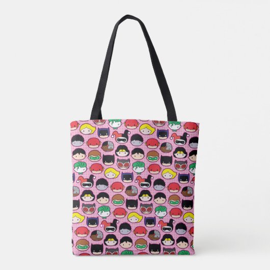 Chibi Justice League Head Pattern Tote Bag (Achterkant)