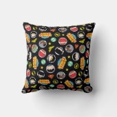 Chibi Justice League Heroes en Logos Pattern Kussen (Achterkant)