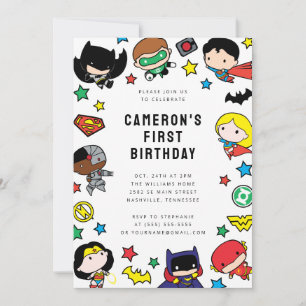 Chibi Justice League Kinderen Verjaardag Kaart
