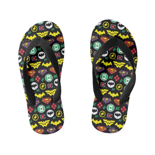 Chibi Justice League Logo Pattern Kinder Teenslippers (Voetbed)