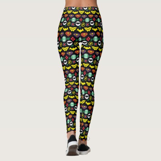 Chibi Justice League Logo Pattern Leggings (Achterkant)