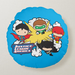 Chibi Justice League of America Explosion Rond Kussen