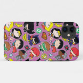 Chibi Justice League Pattern over Paars Case-Mate iPhone Case (Achterkant (horizontaal))