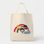 Chibi Justice League Rainbow Tote Bag (Voorkant)