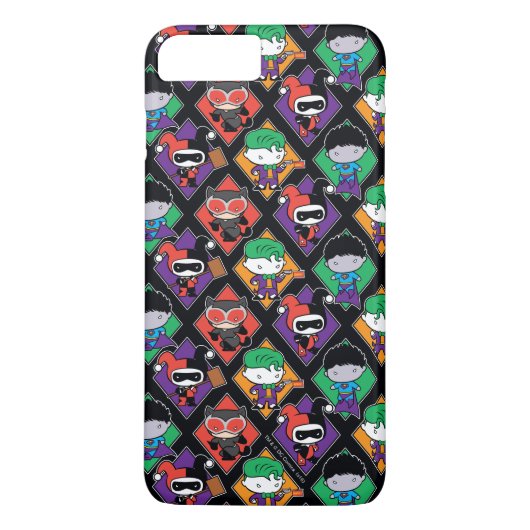 Chibi Justice League Villain Pattern Case-Mate iPhone Case (Achterkant)