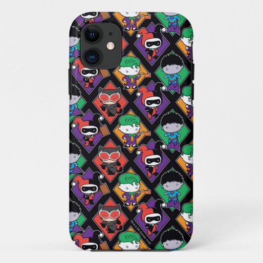 Chibi Justice League Villain Pattern Case-Mate iPhone Case (Achterkant)