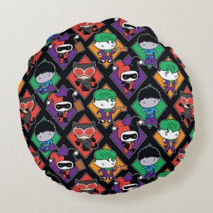 Chibi Justice League Villain Pattern Rond Kussen