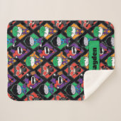 Chibi Justice League Villain Pattern Sherpa Deken (Voorkant (horizontaal))