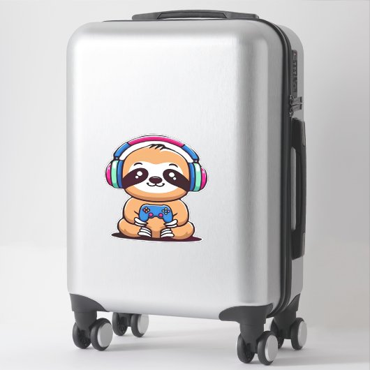 Chibi Kawaii Sloth Gamer � Cute Funny Animal with Sticker (Koffer)