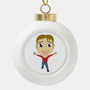 chibi keramische bal ornament