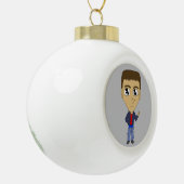 chibi keramische bal ornament (Links)