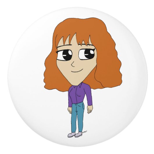 chibi keramische knop (Voorkant)