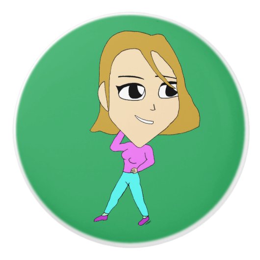chibi keramische knop (Voorkant)