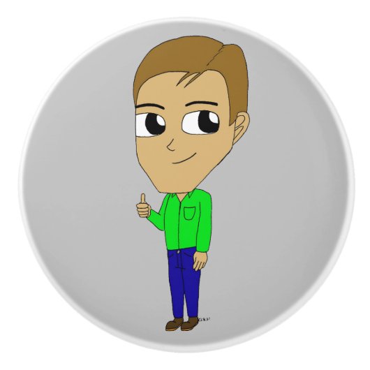 chibi keramische knop (Voorkant)